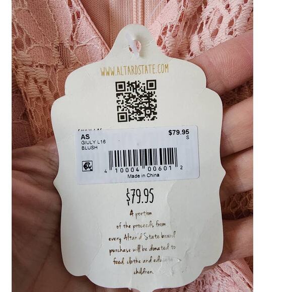 Altar'd State Giuly Pink Lace Dress Small NEW - Picture 5 of 12